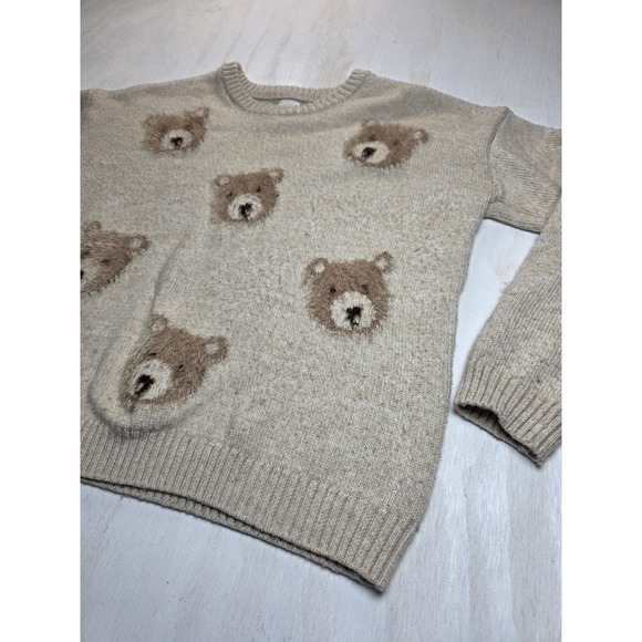 wonder nation Other - Wonder Nation Kids XL 14-16 Teddy Bear Knit Sweater Beige Oatmeal Cottagecore